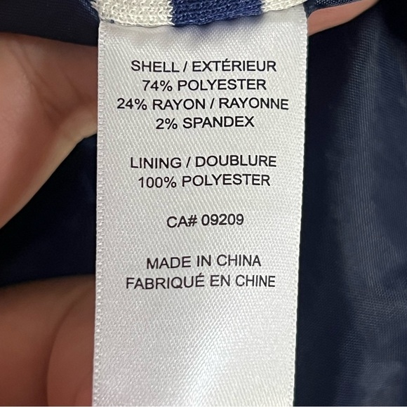 !SOLD! CLEO Navy & White Striped Women's Blazer Two Button Front Small Petite - Picture 7 of 7